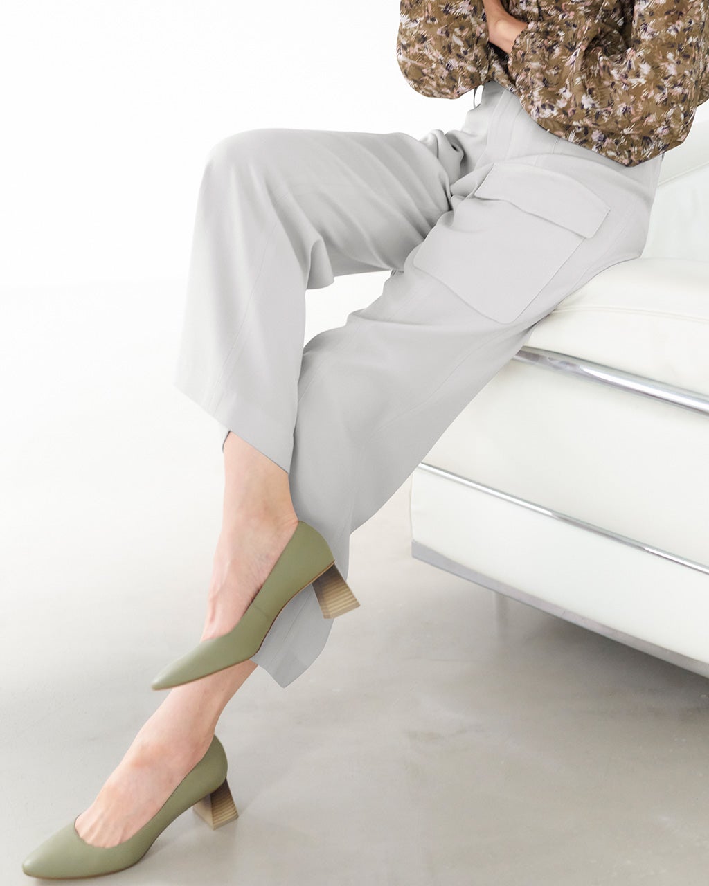 シルクライクジョーゼット・カーゴパンツ/DoCLASSE