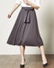 強撚スムース・ラップ風フレアスカート 詳細画像