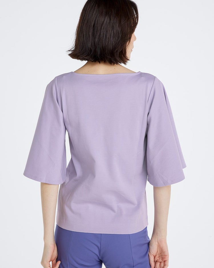 浅Vネック／ベルスリーブ・ドゥクラッセTシャツ 詳細画像 ラベンダー 3