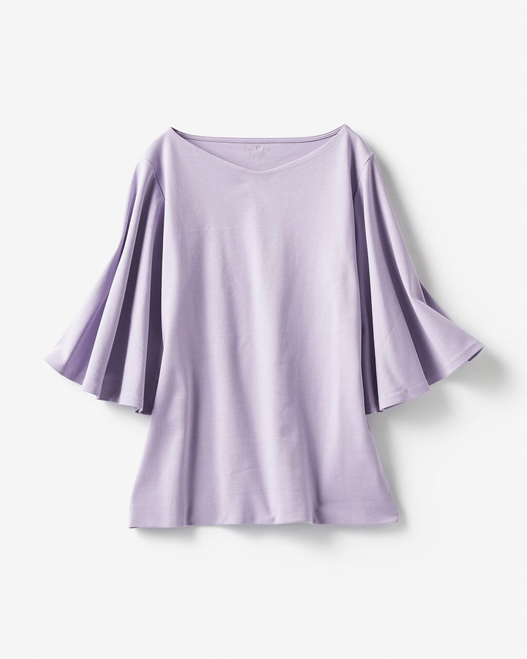 浅Vネック／ベルスリーブ・ドゥクラッセTシャツ 詳細画像 ラベンダー 5