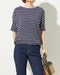 変則フォルム・ボーダーTシャツ 詳細画像