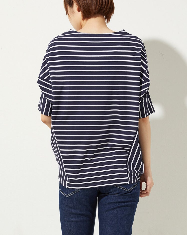 変則フォルム・ボーダーTシャツ 詳細画像 ネイビーパターン 2