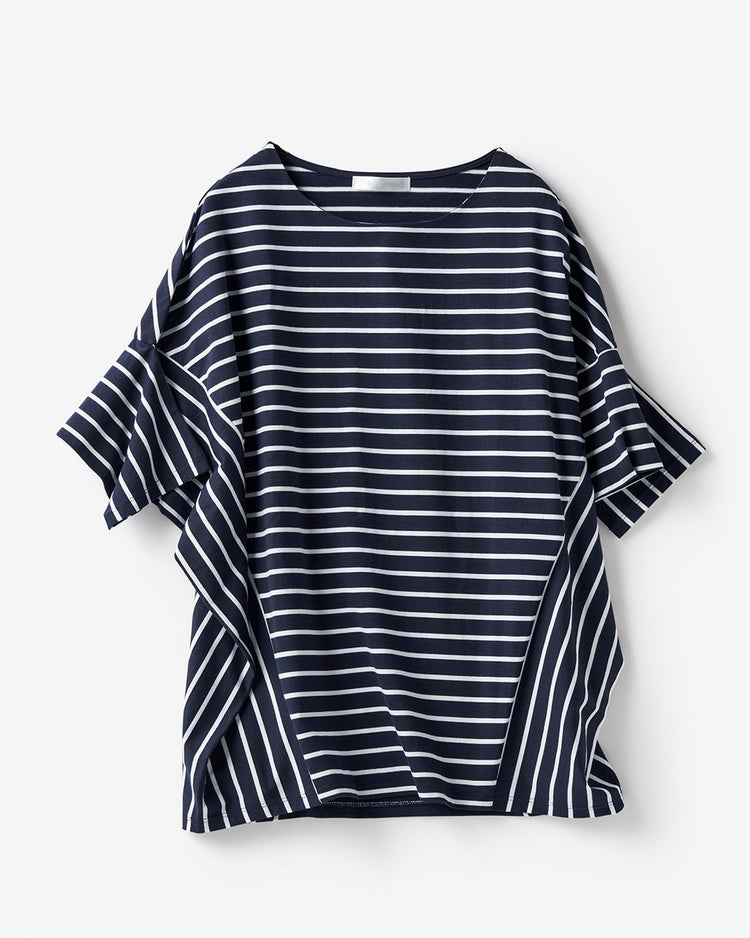 変則フォルム・ボーダーTシャツ 詳細画像 ネイビーパターン 6