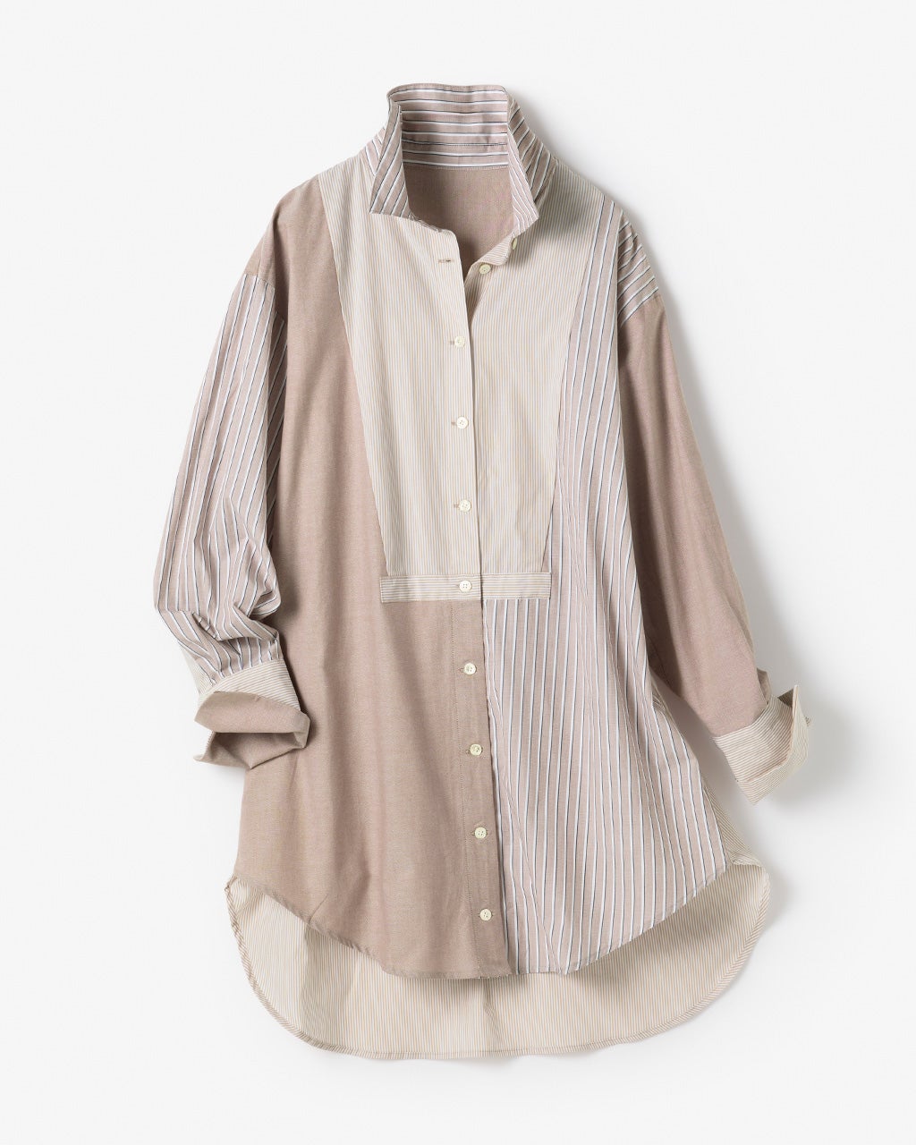 野分様一枚38 ランダムストライプ・ミドルシャツ/40代50代からのレディース