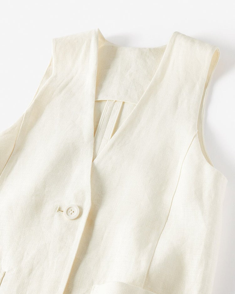 極リネン・ロングジレ 詳細画像 オフホワイト 3