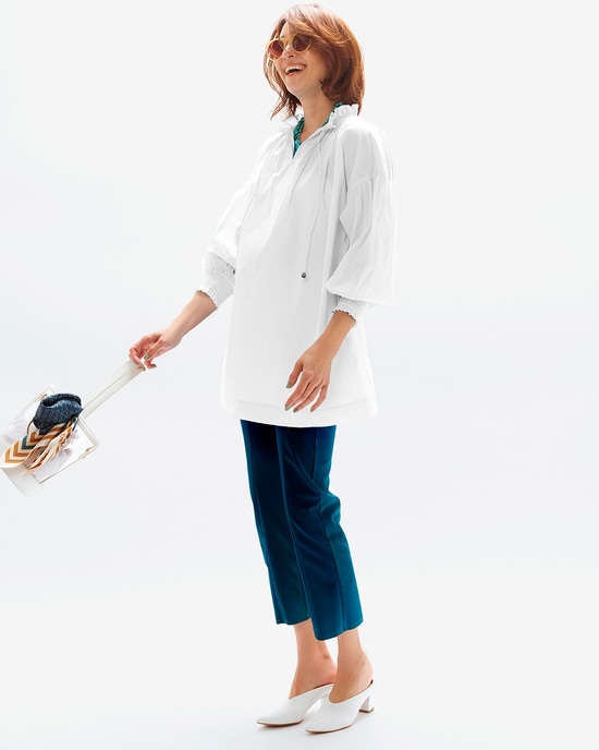 コットンローン・スモッキングブラウス