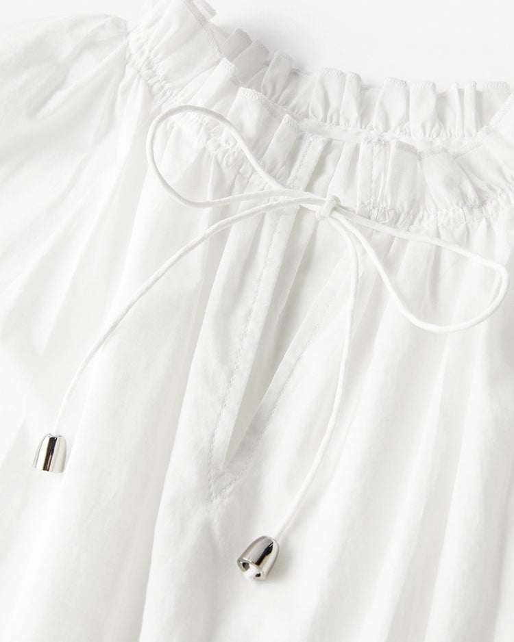 コットンローン・スモッキングブラウス 詳細画像 ホワイト 2