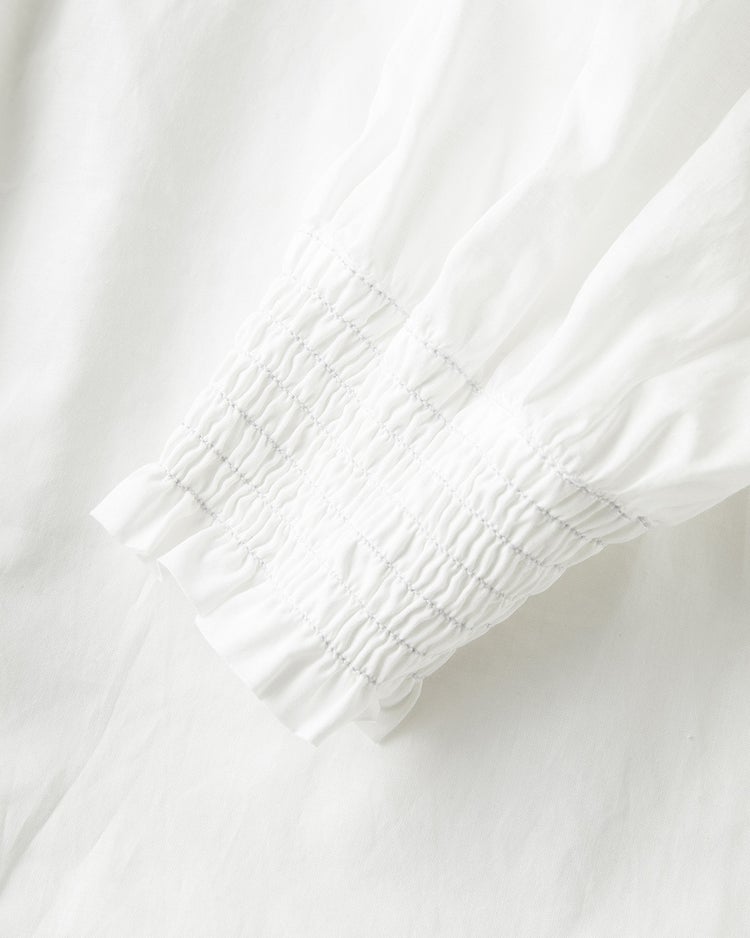 コットンローン・スモッキングブラウス 詳細画像 ホワイト 3