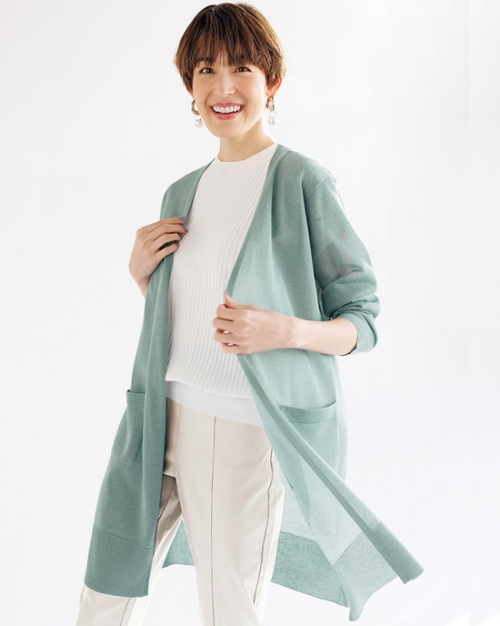 スパークリングニット・サイドスリットカーディガン