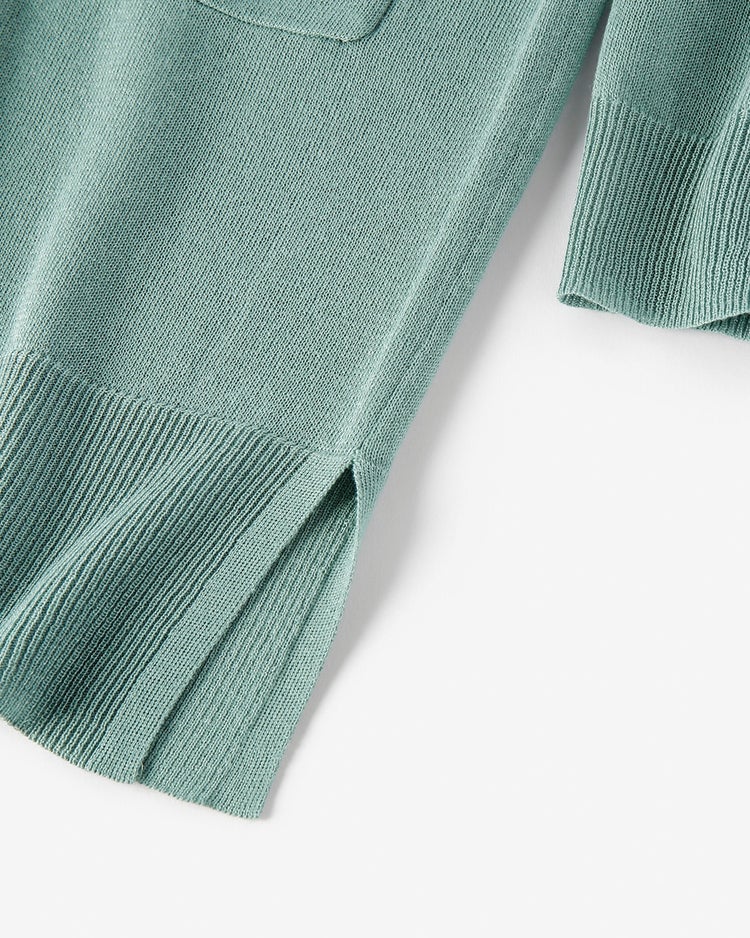 スパークリングニット・サイドスリットカーディガン 詳細画像 アクア 3