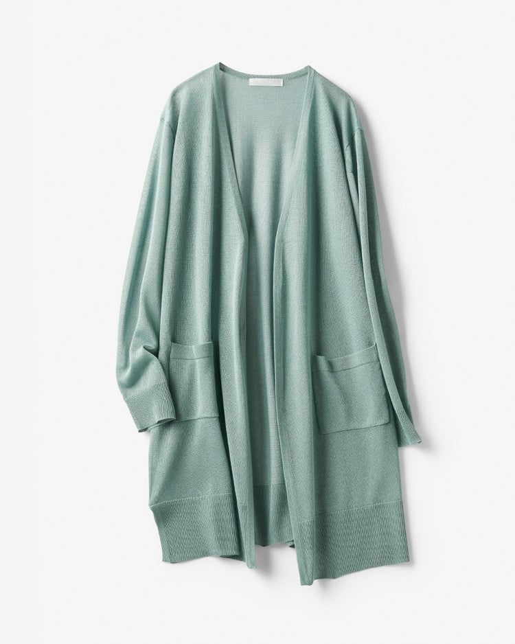 スパークリングニット・サイドスリットカーディガン 詳細画像 アクア 6