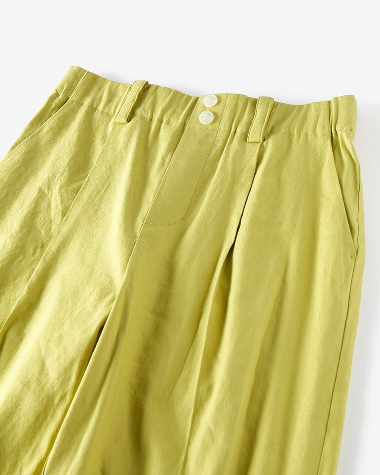 ストレッチリネン・タックテーパード 詳細画像 アップルイエロー 2