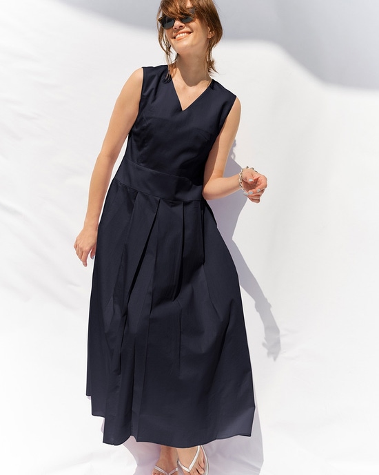 コットンボイル・ノースリーブドレス