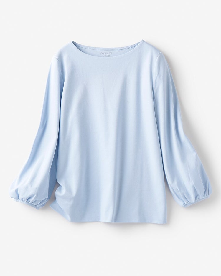 ボートネック／9分袖パフ・ドゥクラッセTシャツ 詳細画像 ペールブルー 5