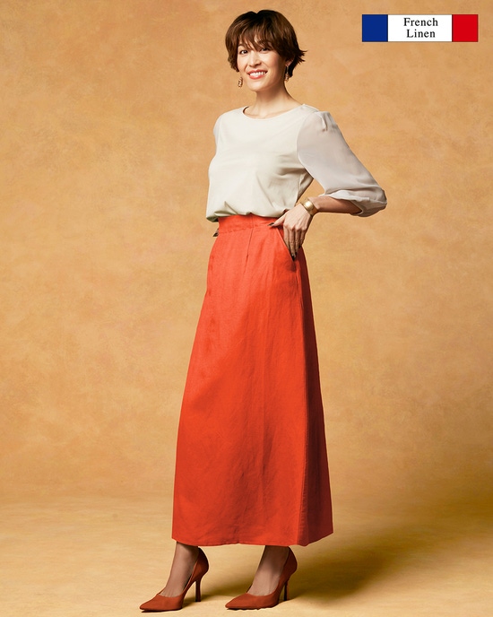 リネンレーヨン・ロングスカート