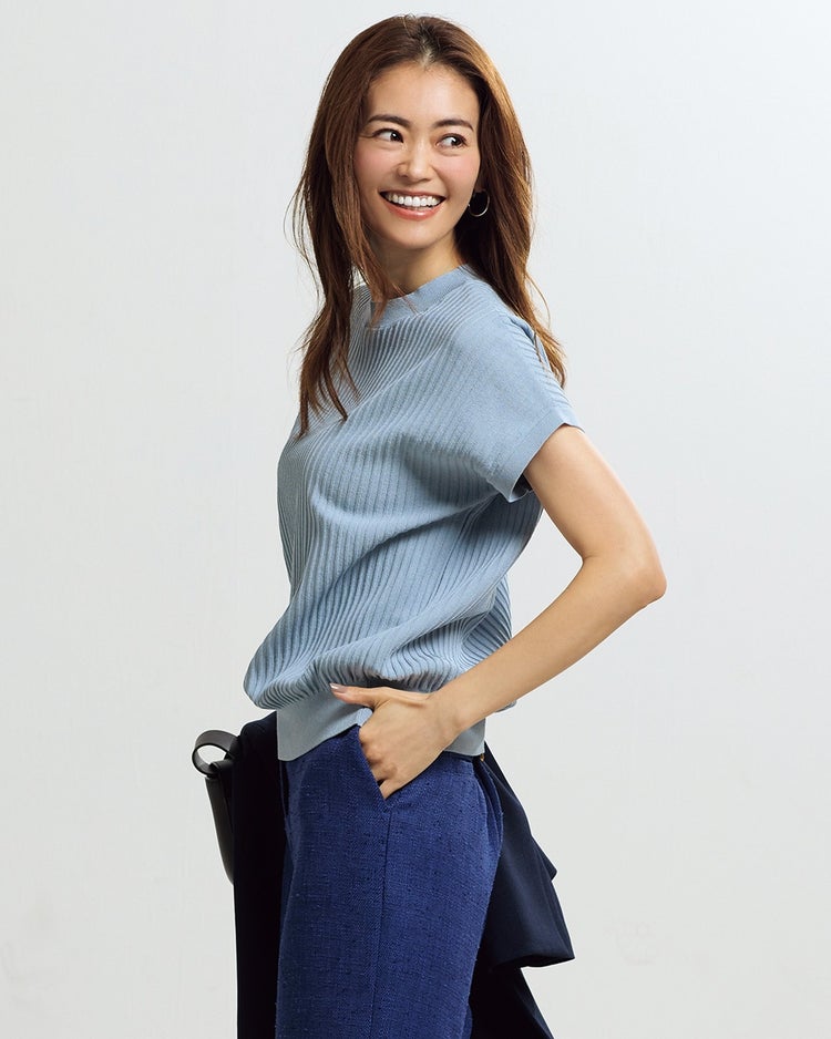 裏総針・針抜きリブセーター 詳細画像 サックス 1