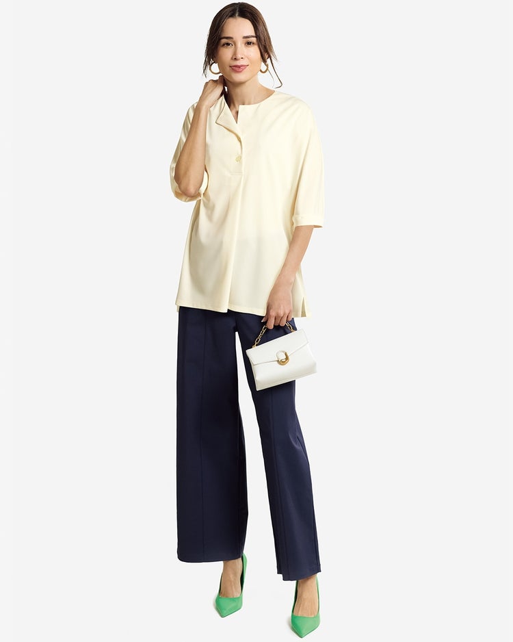 強撚スムース・フロントタックトップス 詳細画像 ホワイト 1