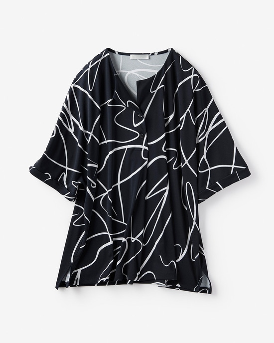 強撚スムース・フロントタックトップス