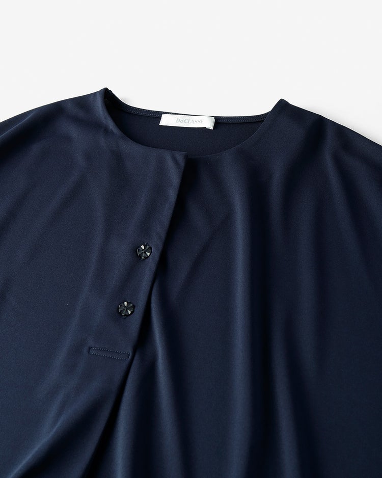 強撚スムース・フロントタックトップス 詳細画像 ネイビー 3