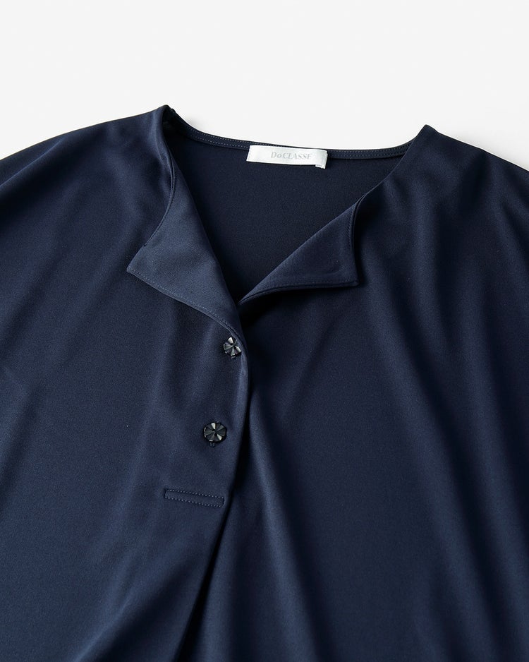 強撚スムース・フロントタックトップス 詳細画像 ネイビー 4