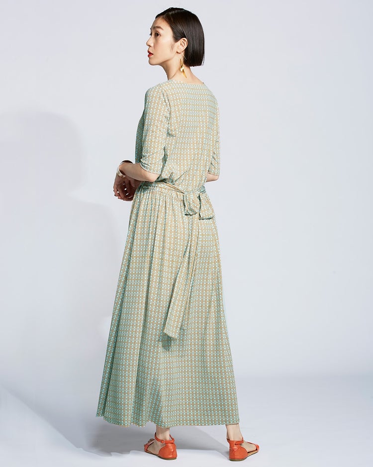 UVスラブ・Vネックギャザーワンピース 詳細画像 ミントグリーン 3