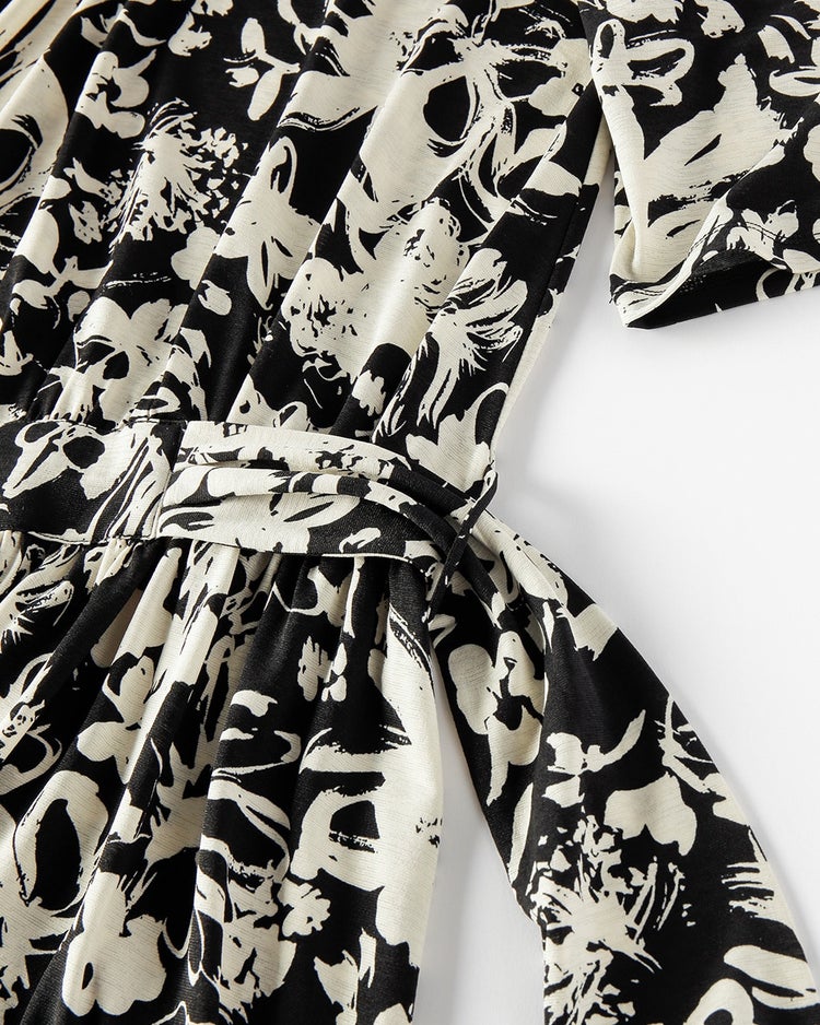 UVスラブ・Vネックギャザーワンピース 詳細画像 ブラックベルベット 5