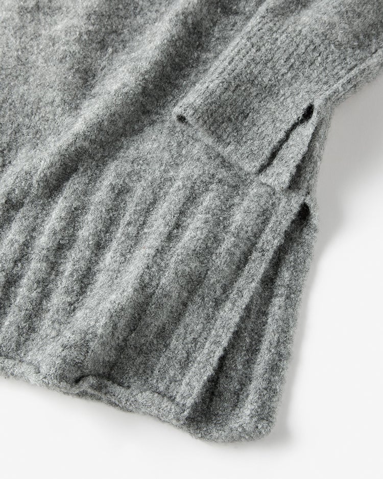 イタリアンアルパカ・ハイネックロングセーター 詳細画像 ライトグレー 3