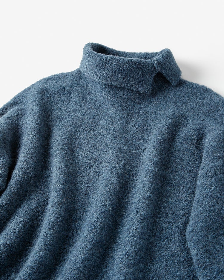 イタリアンアルパカ・ハイネックロングセーター 詳細画像 ブルーグレー 2
