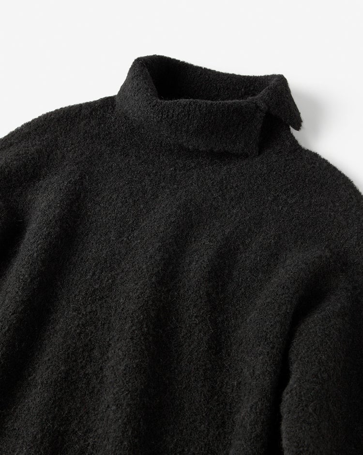 イタリアンアルパカ・ハイネックロングセーター 詳細画像 ブラック 2