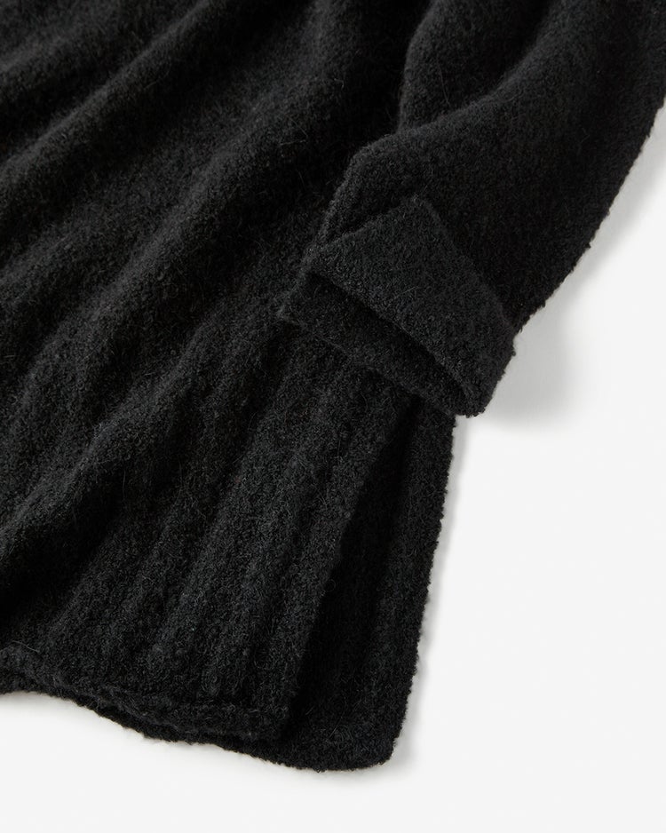 イタリアンアルパカ・ハイネックロングセーター 詳細画像 ブラック 3