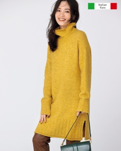 イタリアンアルパカ・ハイネックロングセーター