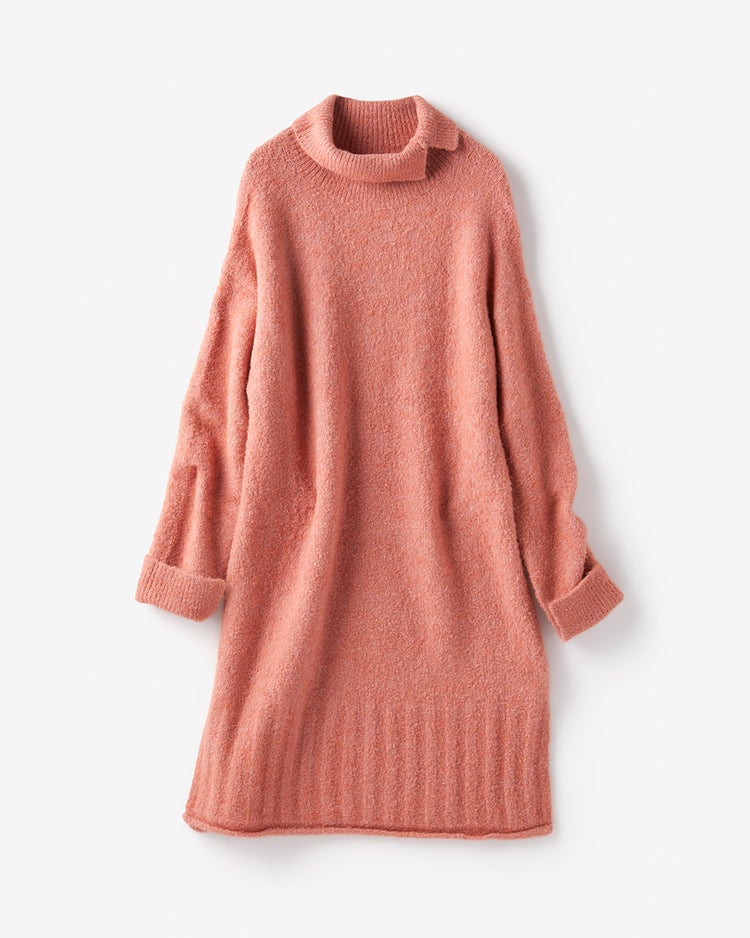 イタリアンアルパカ・ハイネックロングセーター 詳細画像 ピンク 6