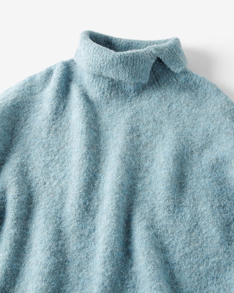 イタリアンアルパカ・ハイネックロングセーター 詳細画像 ライトブルー 3