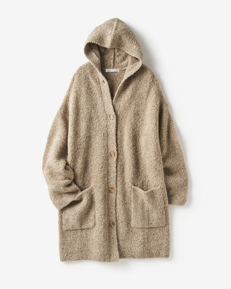 イタリアンアルパカ・ロングフードジャケット 詳細画像 ベージュ 7