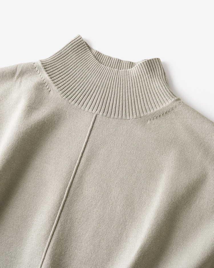 ダブルカフス・配色ハイネック 詳細画像 ライトグレー 2