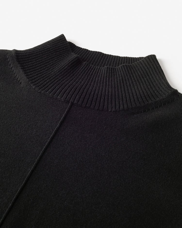 ダブルカフス・配色ハイネック 詳細画像 ブラック 2