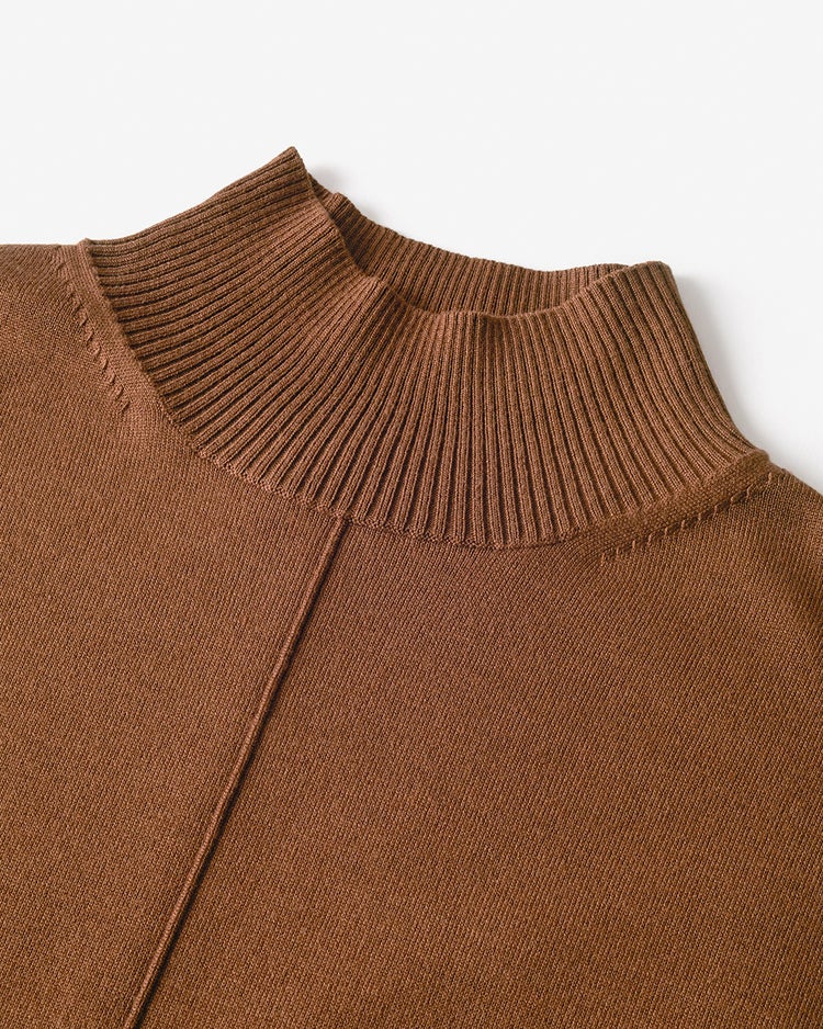 ダブルカフス・配色ハイネック 詳細画像 ブラウン 2
