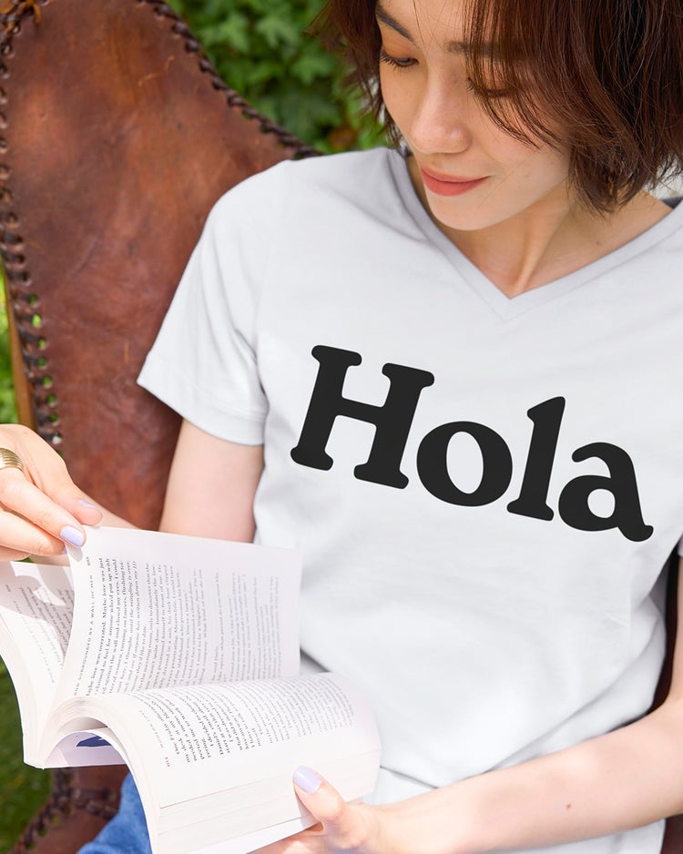 VネックTシャツ／Hola 詳細画像 ホワイト 1