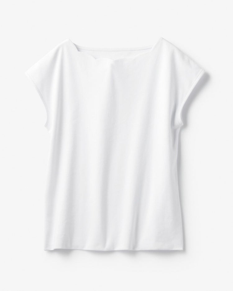 スカラップ衿／フレンチ袖・ドゥクラッセTシャツ 詳細画像 ホワイト 4