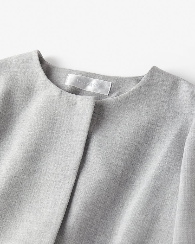 プレミアム二重織・ノーカラージャケット 詳細画像 ライトグレー 2