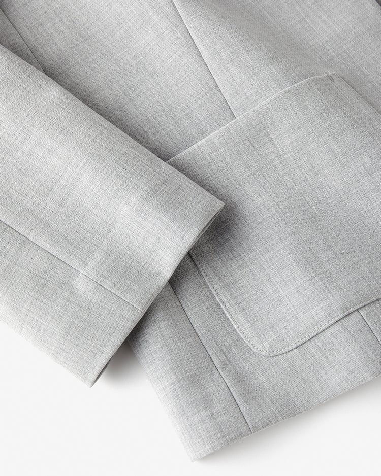 プレミアム二重織・ノーカラージャケット 詳細画像 ライトグレー 4