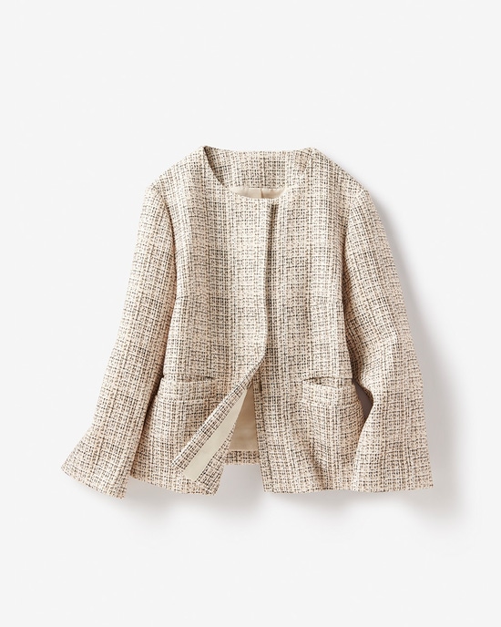 ななこ織・ノーカラージャケット