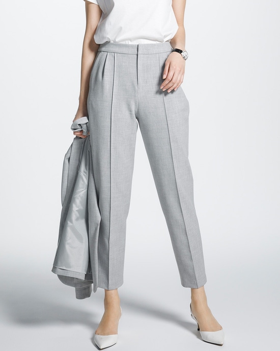 プレミアム二重織・ピンタックテーパード