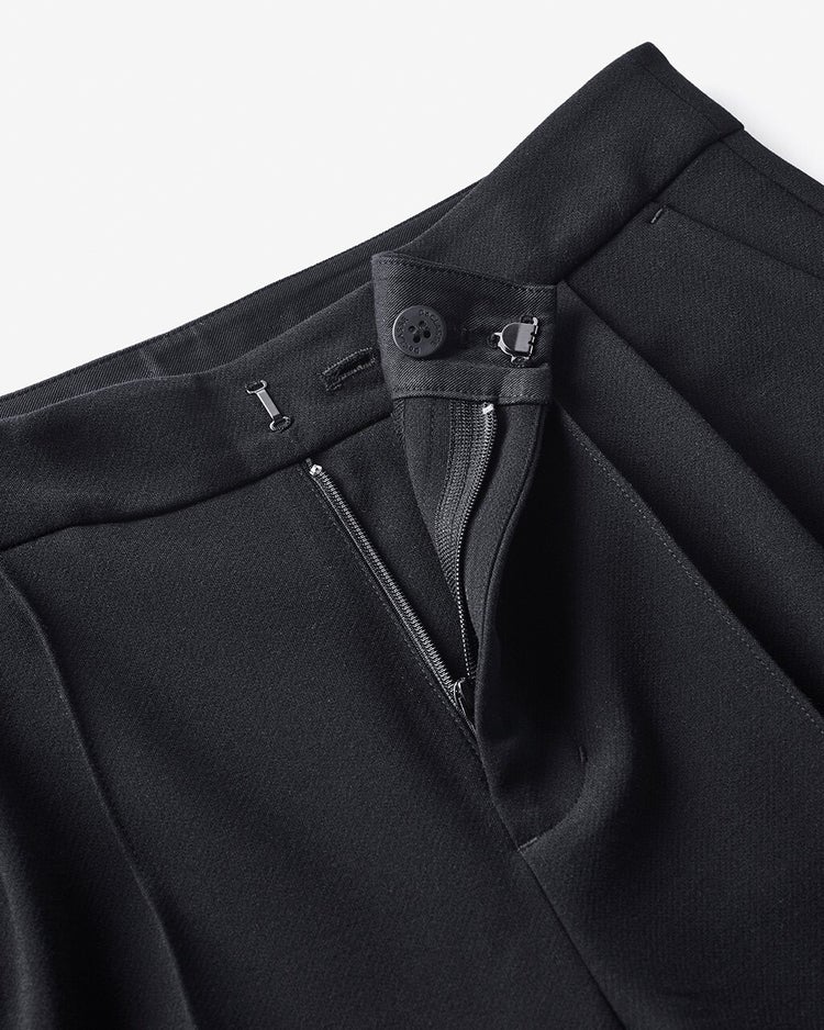 プレミアム二重織・ピンタックテーパード 詳細画像 ブラック 2