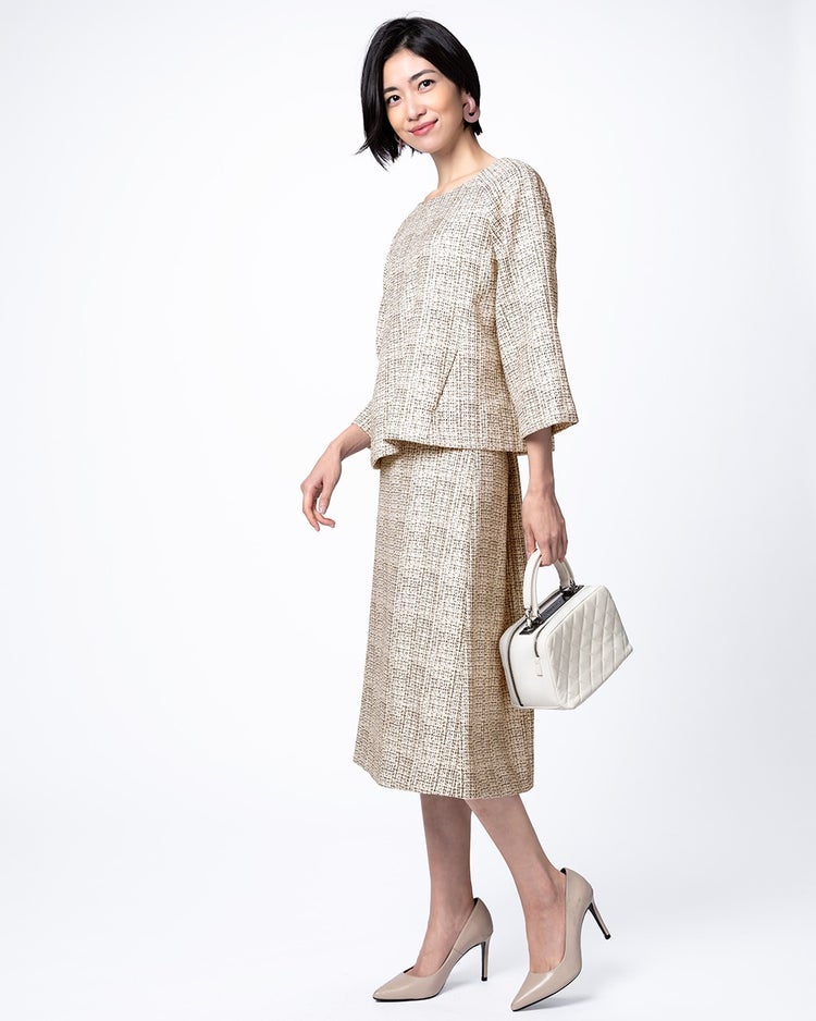 ななこ織・パイピングスカート 詳細画像 ベージュ 2