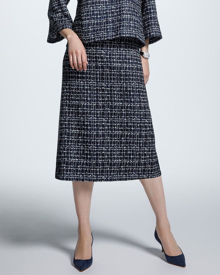 ななこ織・パイピングスカート 詳細画像 ネイビー 1