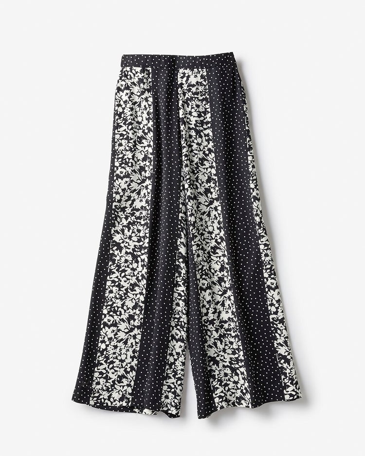 とろみシフォン・プリントパンツ 詳細画像 ネイビーパターン 4