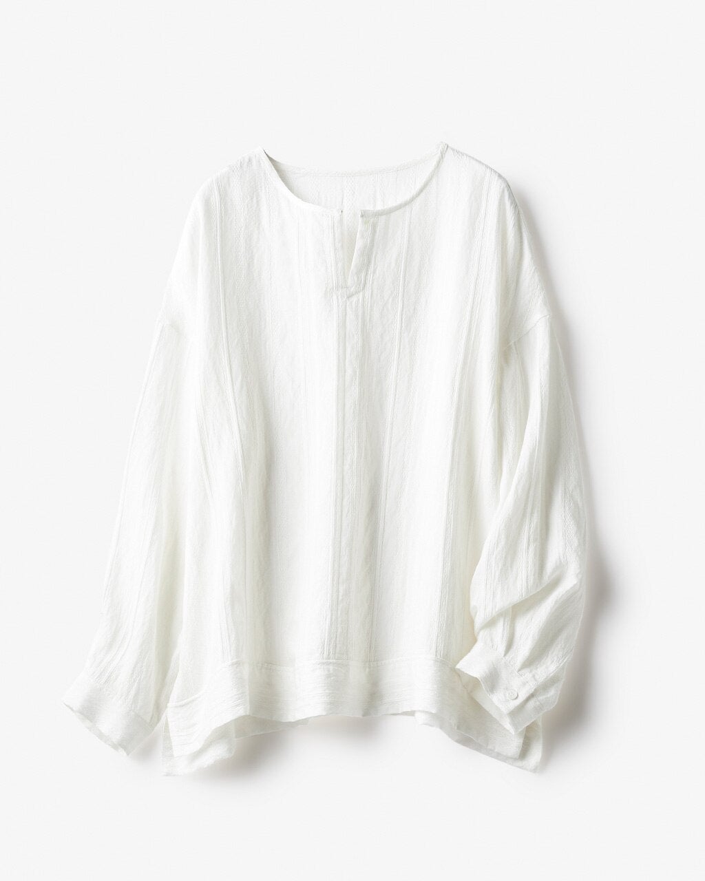 美品】エストネーション 長袖ブラウス ピンタック キーネック