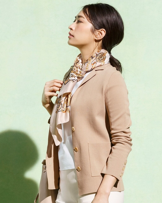 コットン混ミラノ・シングルジャケット