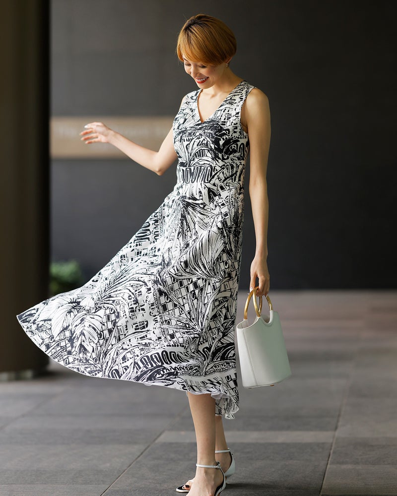 ボタニカルプリント リネンワンピース 40代50代からのレディース メンズファッション通販 Doclasse ドゥクラッセ